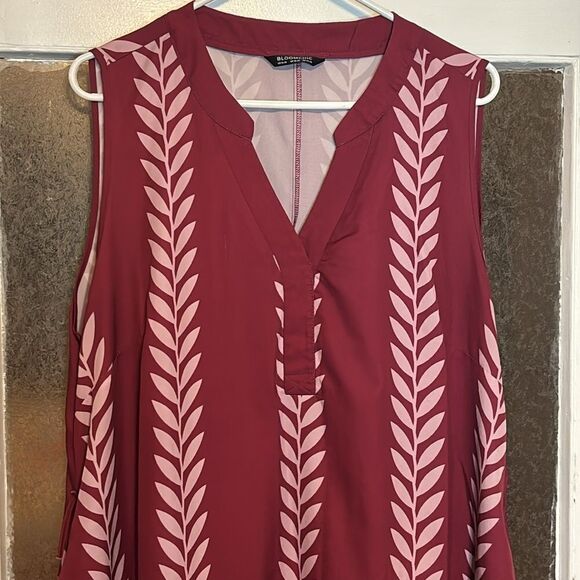 BloomChic Women’s Dark Red and Pink Patterned Sleeveless Shift Dress Size 14/16 - Picture 2 of 6